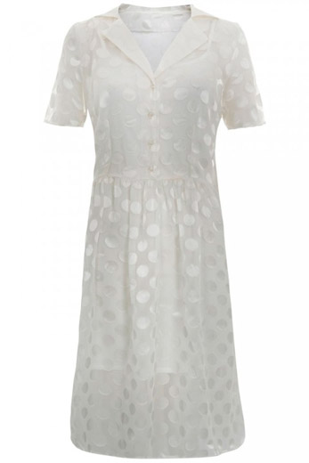 Vestido brillante blanco de mujer