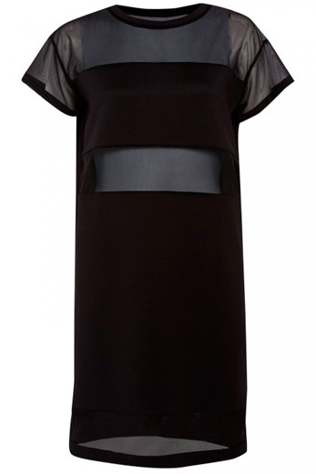 Vestido con transparencias en negro