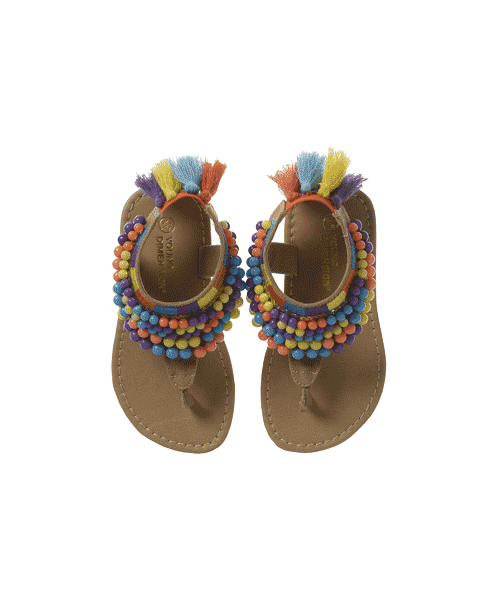 Sandalias con bolitas o cuetas de de colores y de dedo a la venta en tiendas Primark España. 8euros