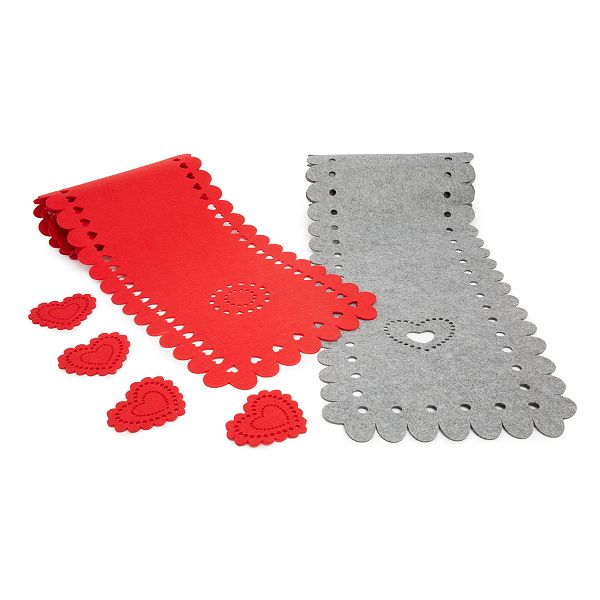 Tapetes con corazones ribeteados