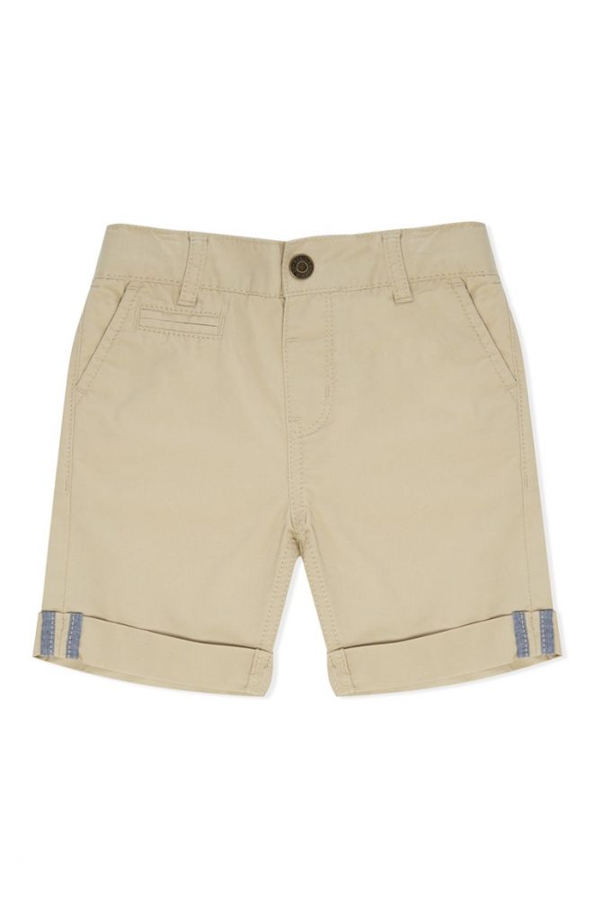 Pantalón corto de sarga beige