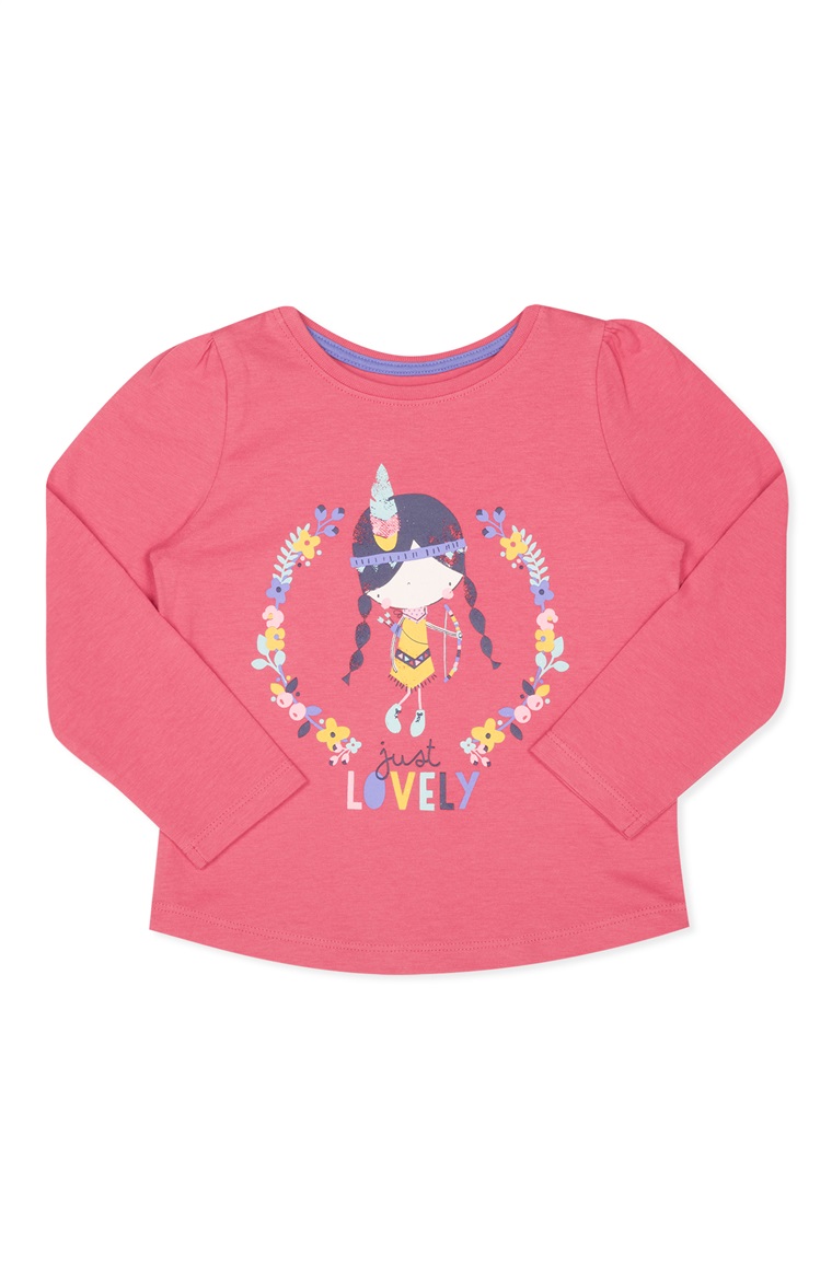 Camiseta rosa de niña Just Lovely