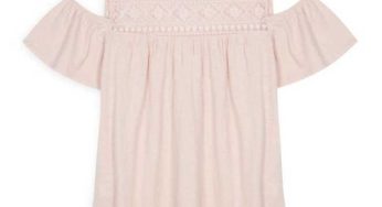 Top sin hombros con encaje