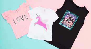 Nuevas camisetas de lentejuelas reversibles para niños