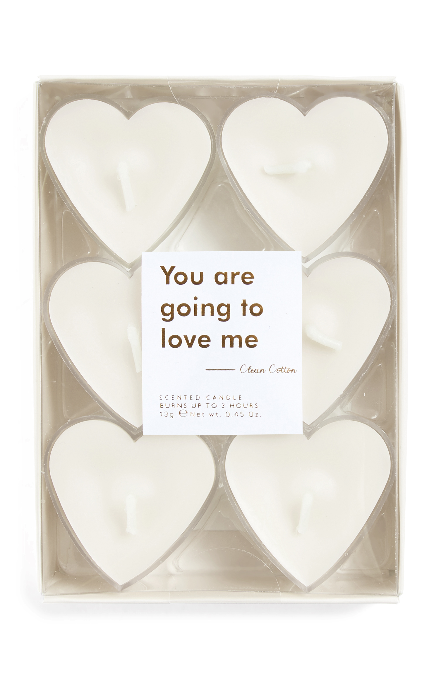 Regalos de San Valentín, los mejores de Primark - primark kimball 1860502 01 white heart shaped tealights 1.50 2.5 24ec1