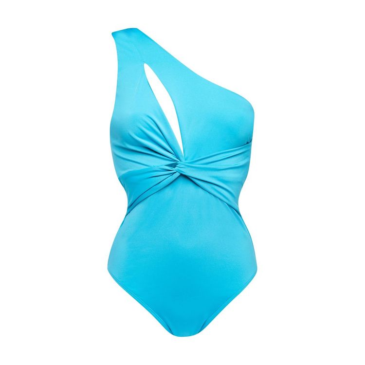 La temporada de trajes de baño está oficialmente aquí - primark aqua blue one shoulder twist detail swimsuit 12 14 16.jp 059ef thumb