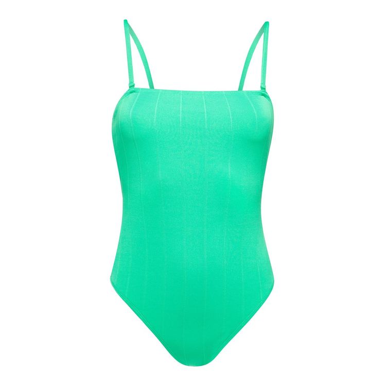 La temporada de trajes de baño está oficialmente aquí - primark green strap bandeau swimsuit 10 12 14 thumb