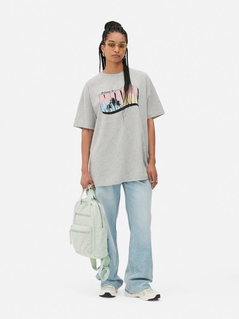 Ropa playa mujer primark - Camiseta extragrande con estampado de playa1